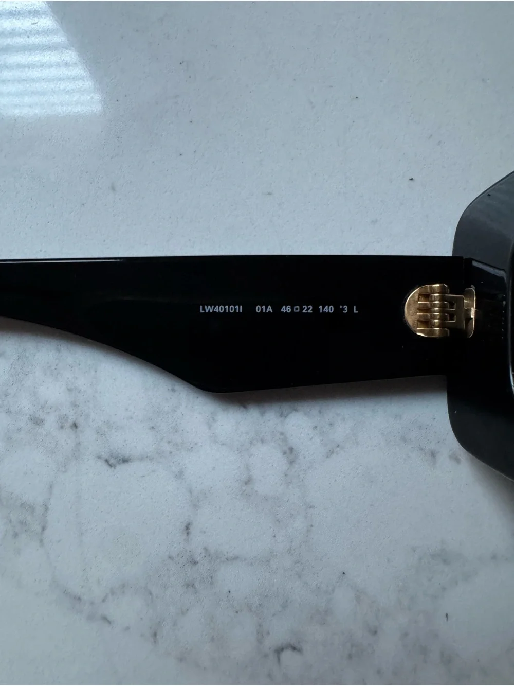 Loewe Black Sunglasses with Gold Anagram Detail